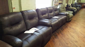 New Best Leather Space Saver Reclining Sofa & Love Seat