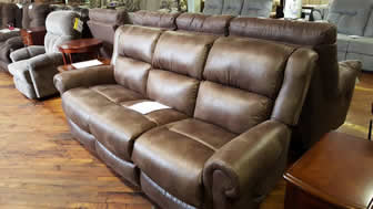 New Best Furniture Leather Suede Reclining Sofa